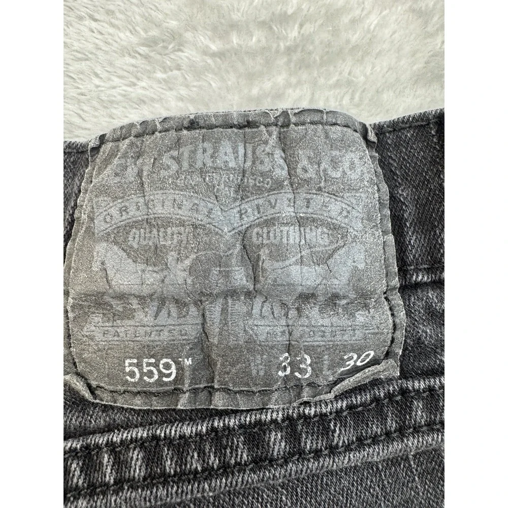 Levi's 559 Waterless Men's Jeans 33x30 Relaxed Fit Straight Leg Denim Black